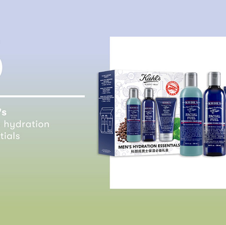 Product shot of Kiehl's men's hydration essentials.
